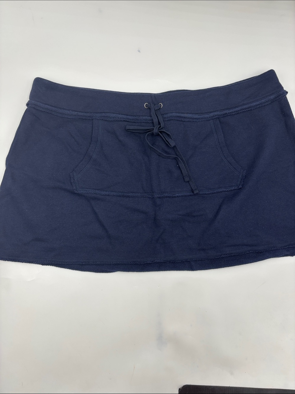 SKIMS Drapey French Terry Mini Skirt in Navy